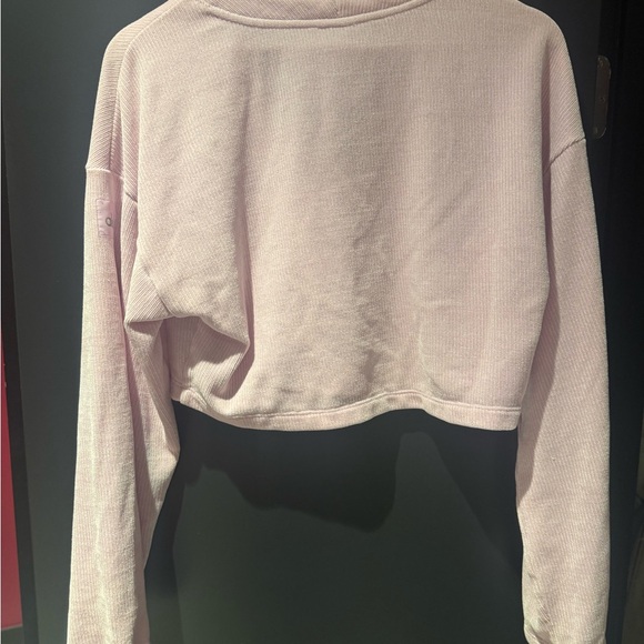 ALO Yoga sugarplum pink chenille cardigan loungewear top - Picture 5 of 6